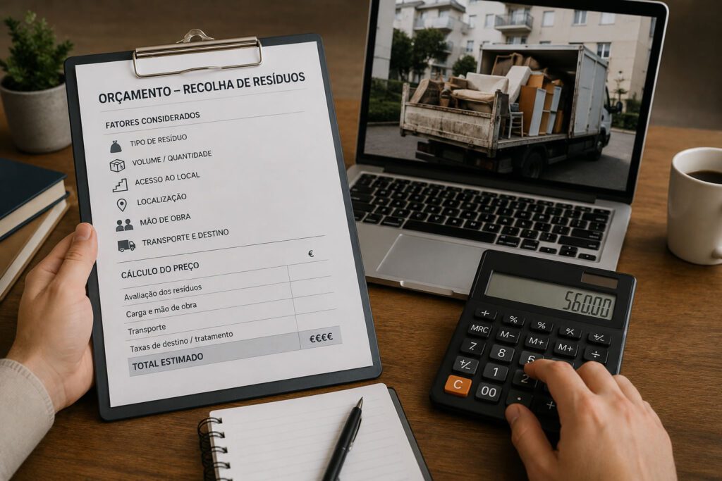 como é calculado o preço da recolha de resíduos